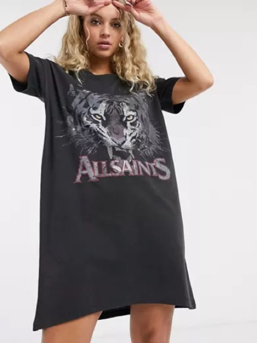 All Saints Black Logo Crewneck Tee size Xs
